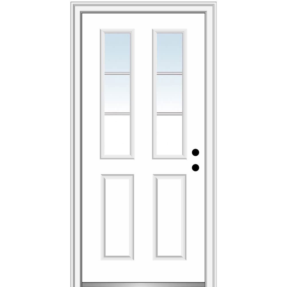 Steel Primed Left-Hand Inswing 2-Panel Single Prehung Front Door 32" x 80" O55777