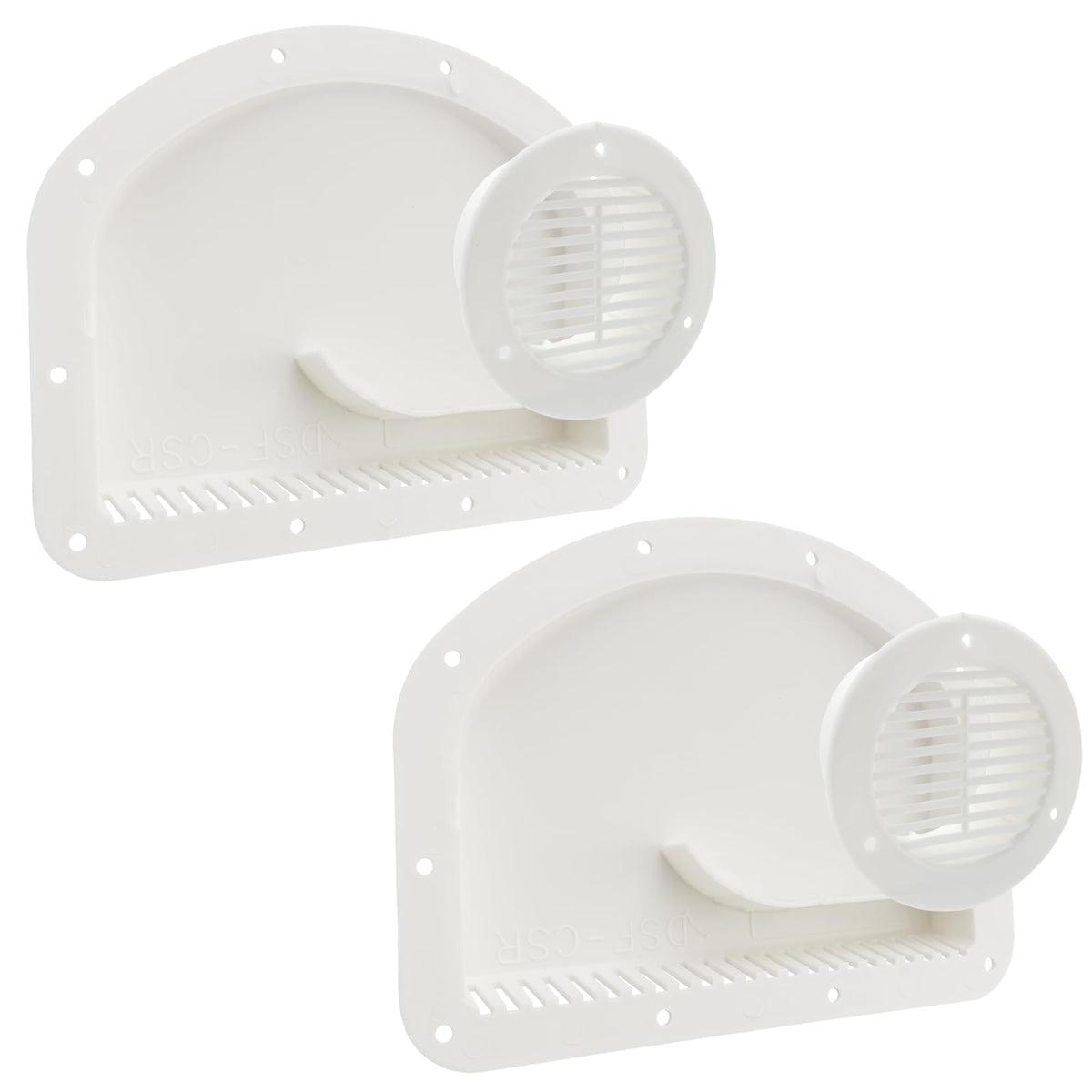 White Trailer Exterior Vent Cowl with Grill 2 Pack Z470453