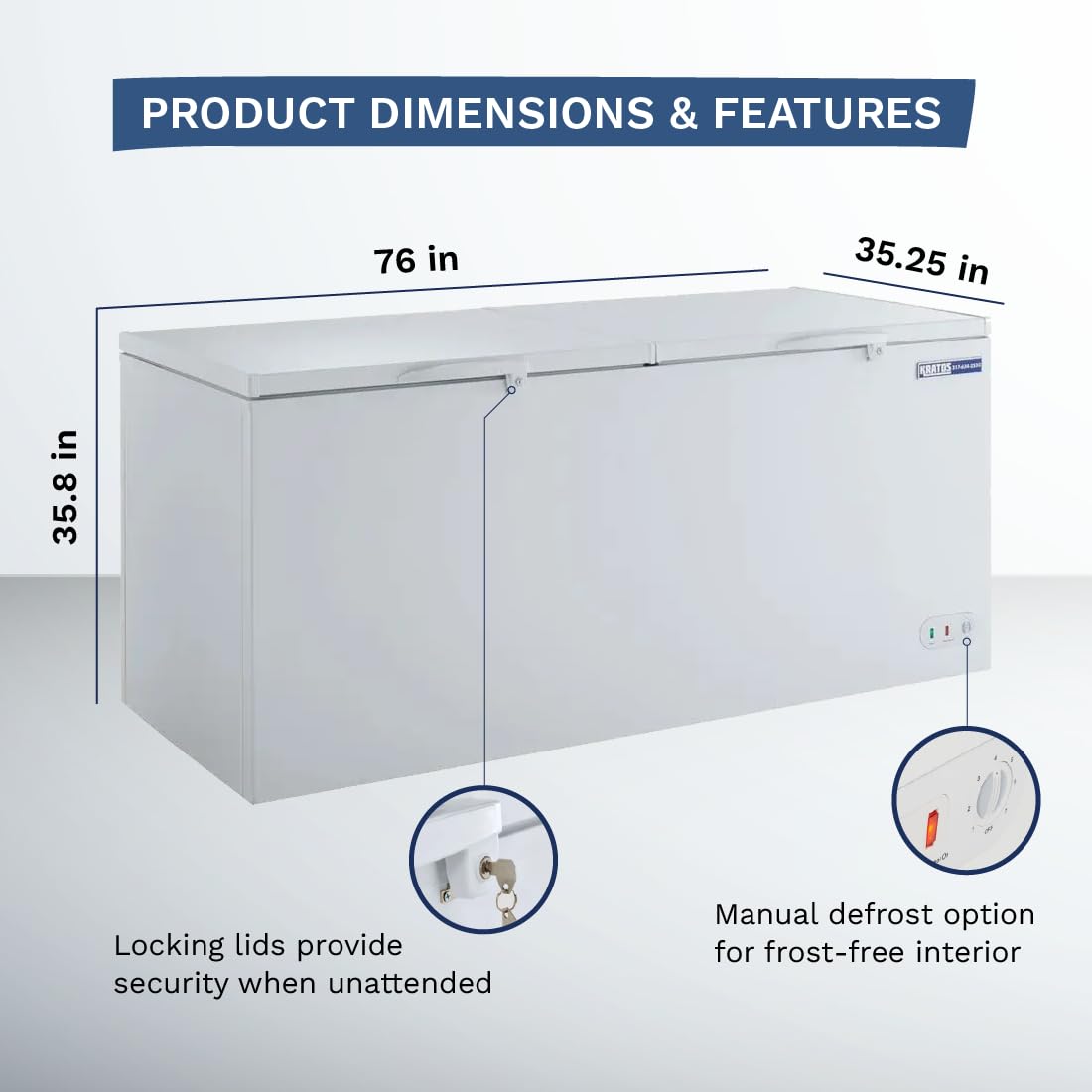 White 30 Cu Ft Chest Freezer W76065