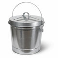 6 Gallon Galvanized Metal Trash Can with Locking Lid P828580