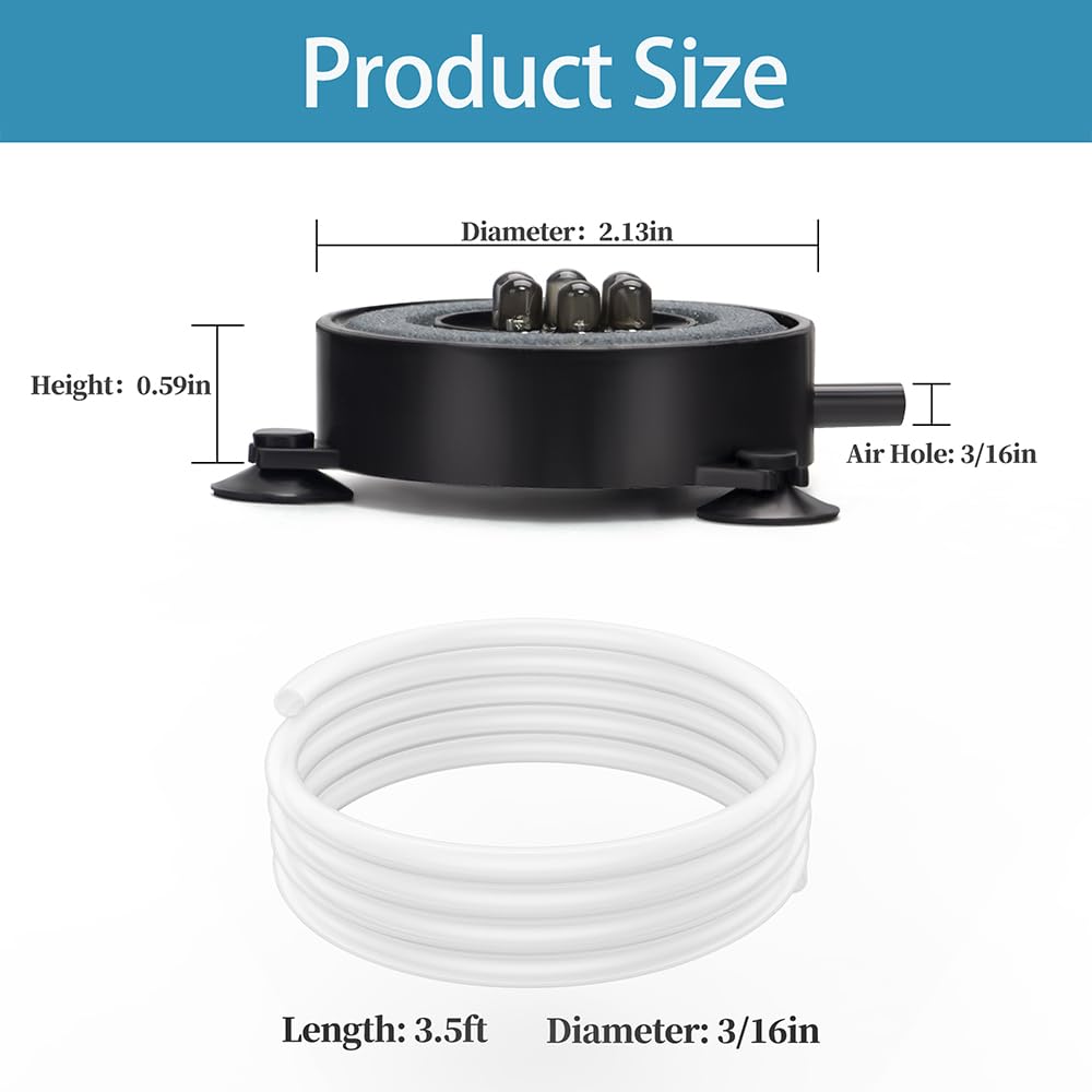 2 Inch LED Air Bubble Stone Disk with Air Tubing T553
