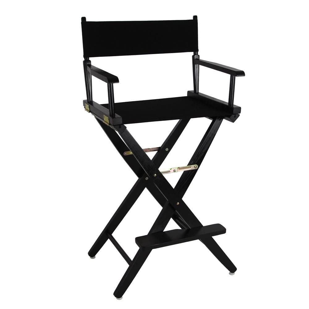 Extra-Wide Bar Height Director's Chair Black Canvas P372