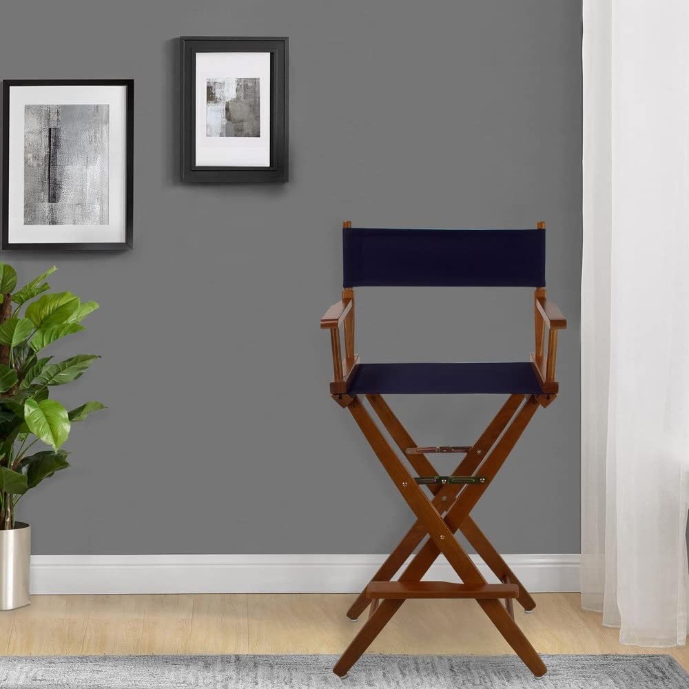 Extra-Wide Bar Height Director's Chair Black Canvas P372