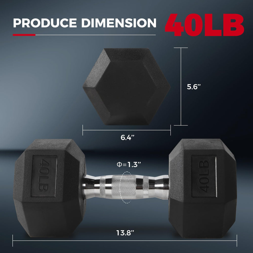 Rubber Coated Hex Dumbbell Set A9667