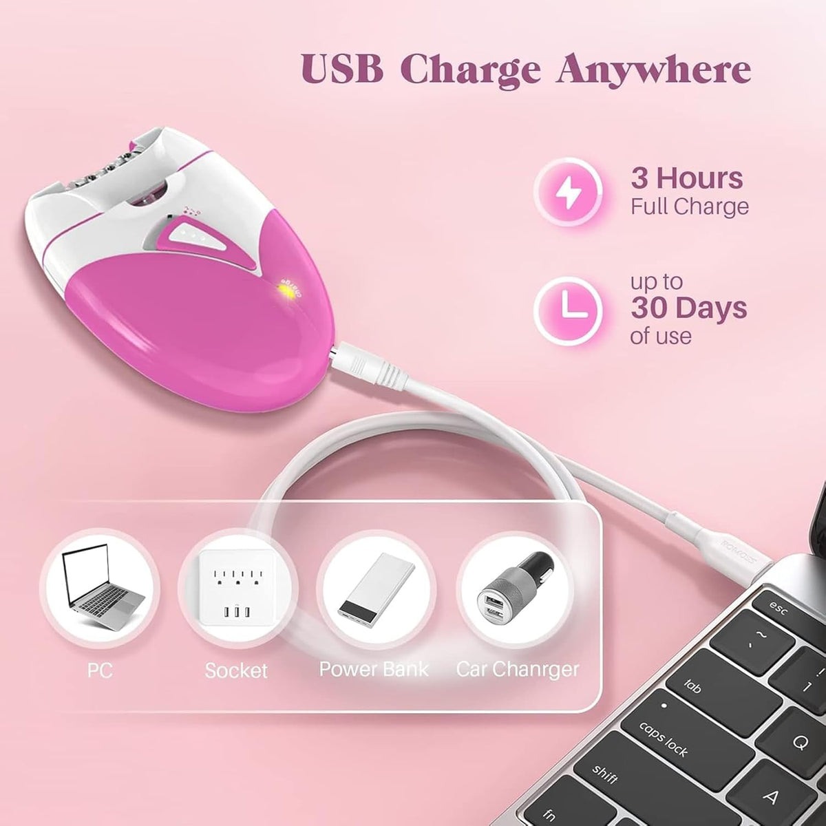 Epilator for Women with 2 Speed & LED Light B3331