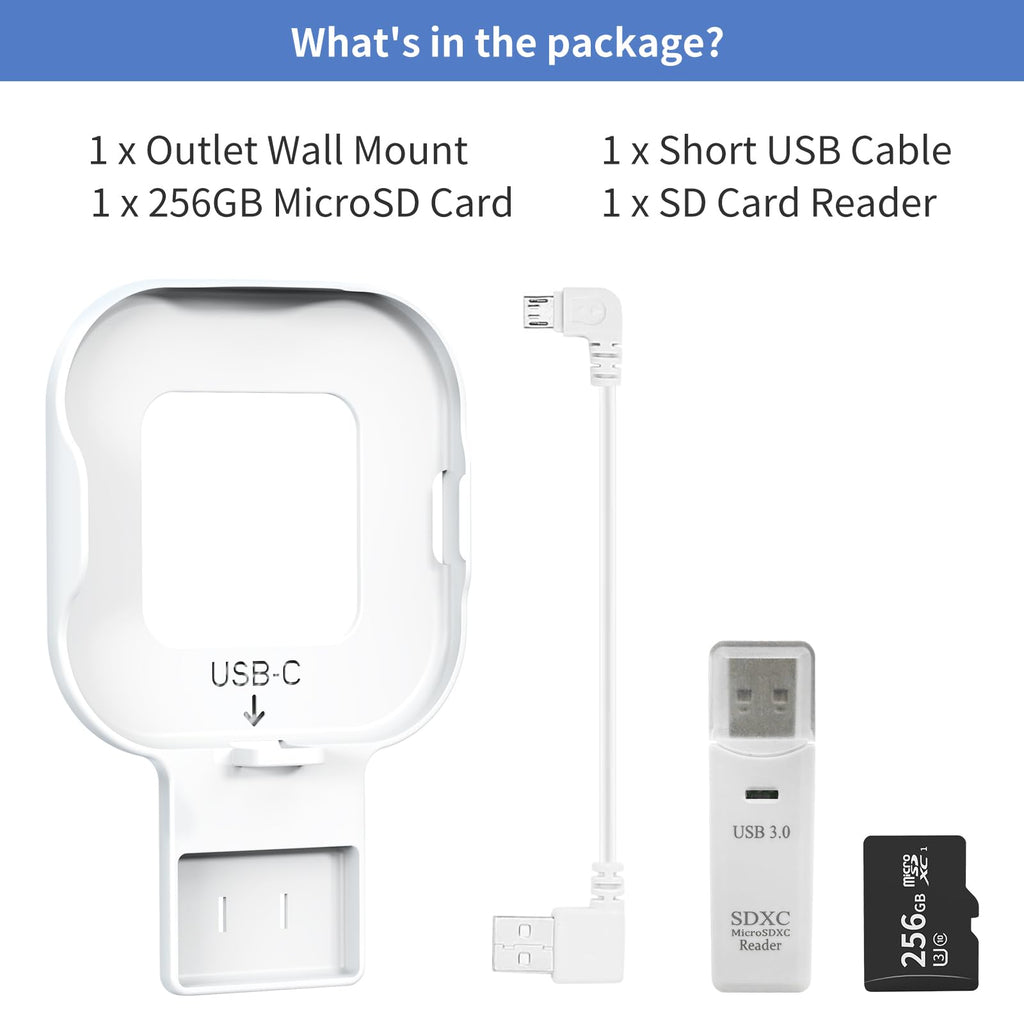 256GB MicroSD Card and Wall Mount with USB-C Cable N210