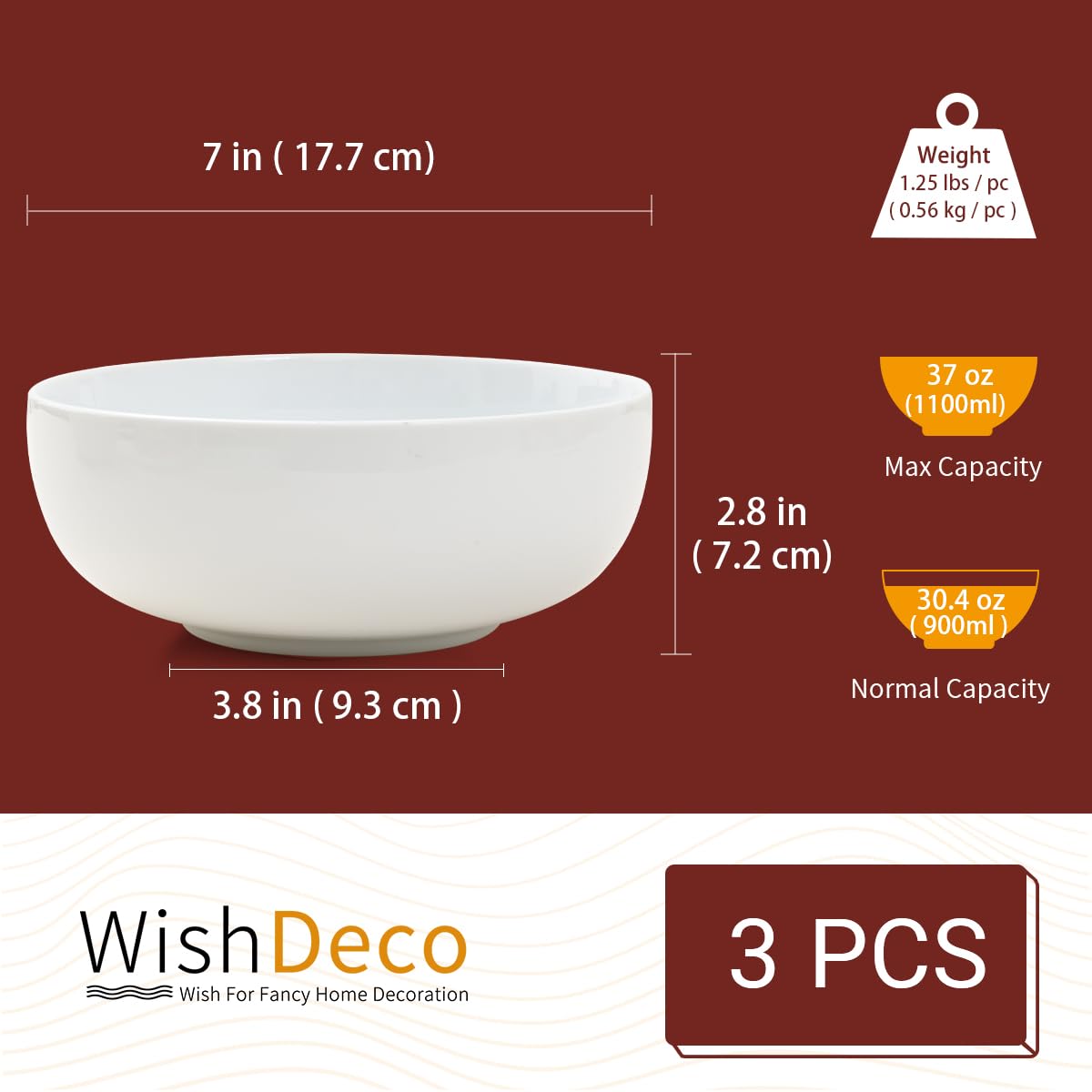 Ceramic Soup Bowls Set of 3 B636211
