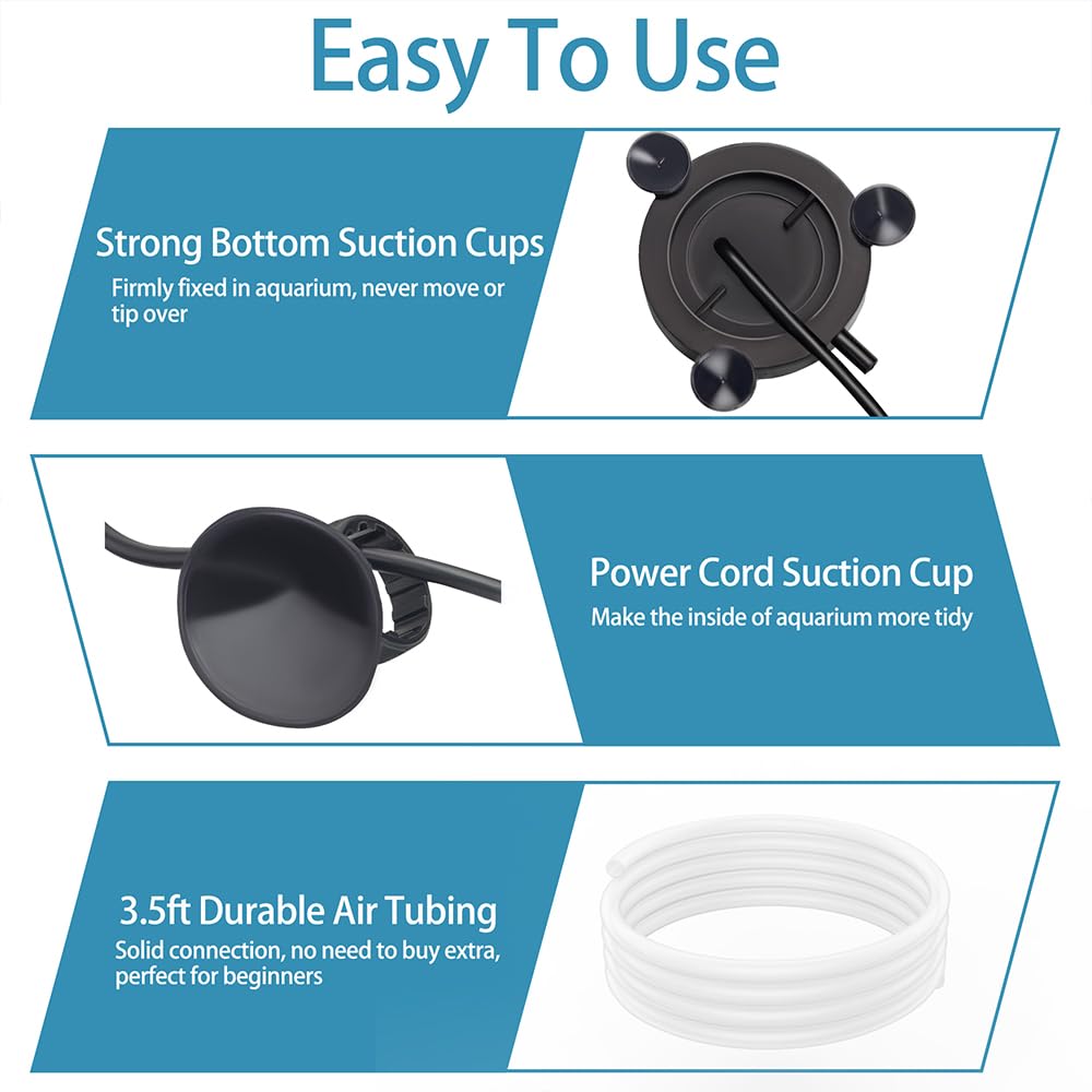 2 Inch LED Air Bubble Stone Disk with Air Tubing T553