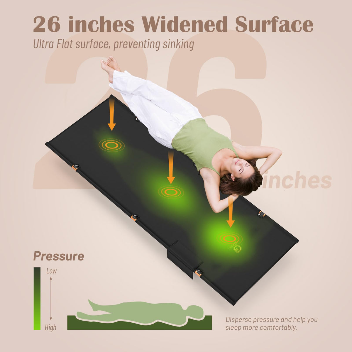 Foldable Camping Cot with Storage Bag I422508