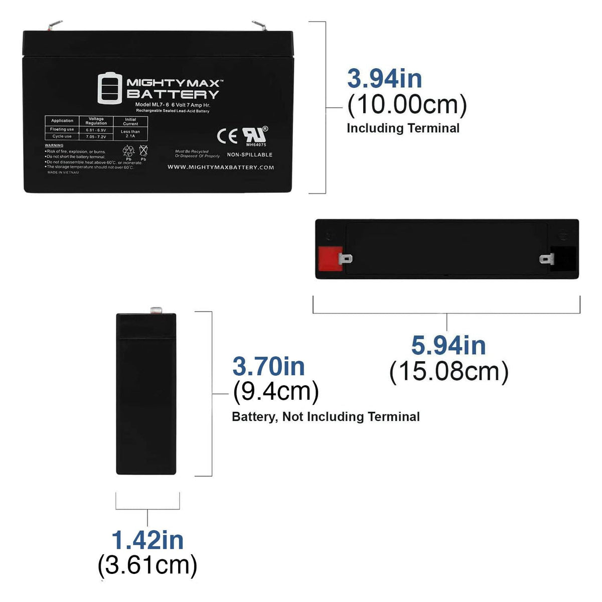 6V 7Ah SLA Battery 4 Pack J7772