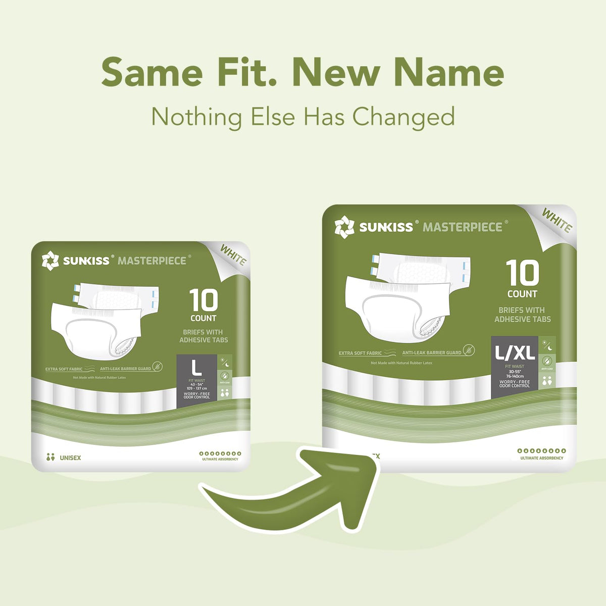 Adult Diapers with Tabs, L/XL, White, 40 Count Z891
