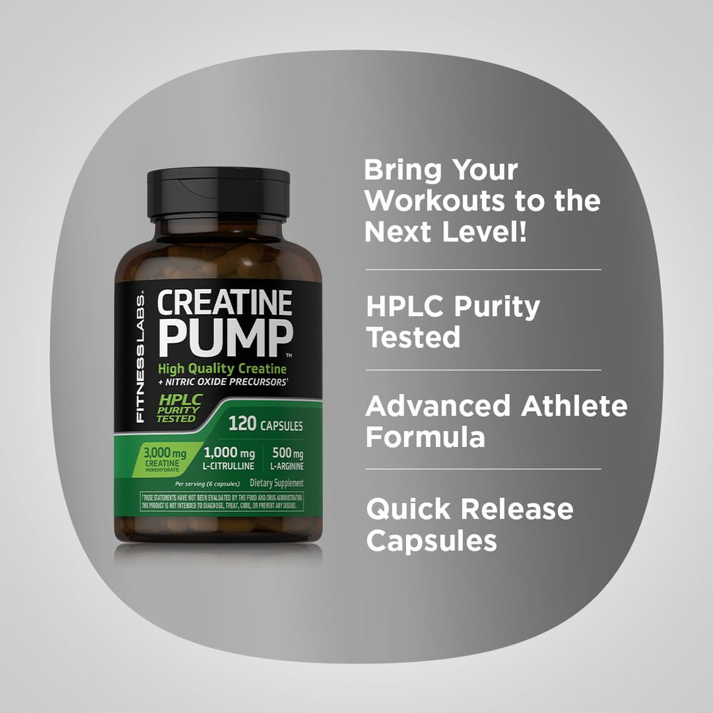 Creatine Monohydrate Capsules 3000mg 120 Count J452646