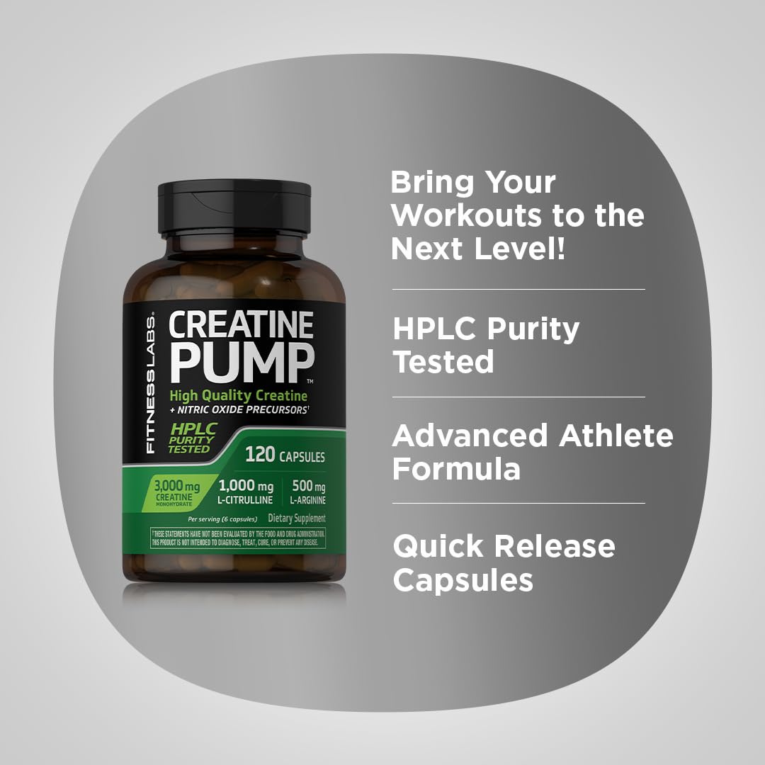 Creatine Monohydrate Capsules 3000mg 120 Count J452646