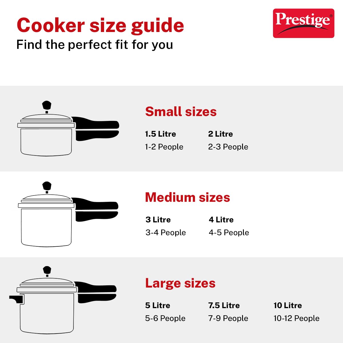 2L+3L+5L Aluminium Pressure Cooker Set with 2 Lids Q18595