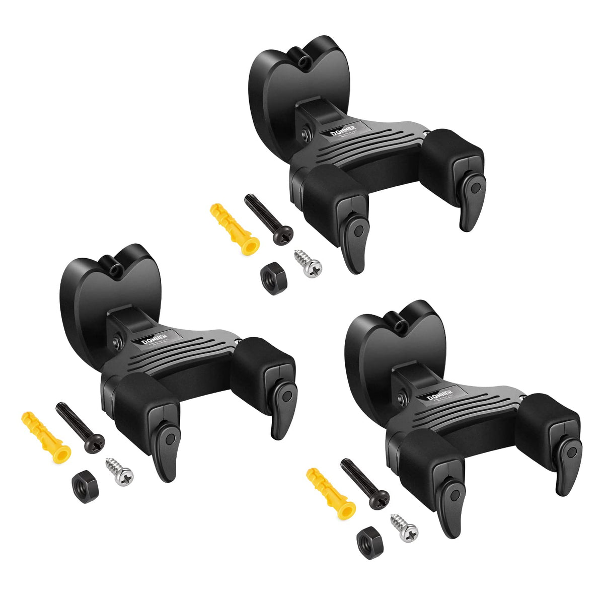 Black Guitar Wall Mount 3-Pack S868