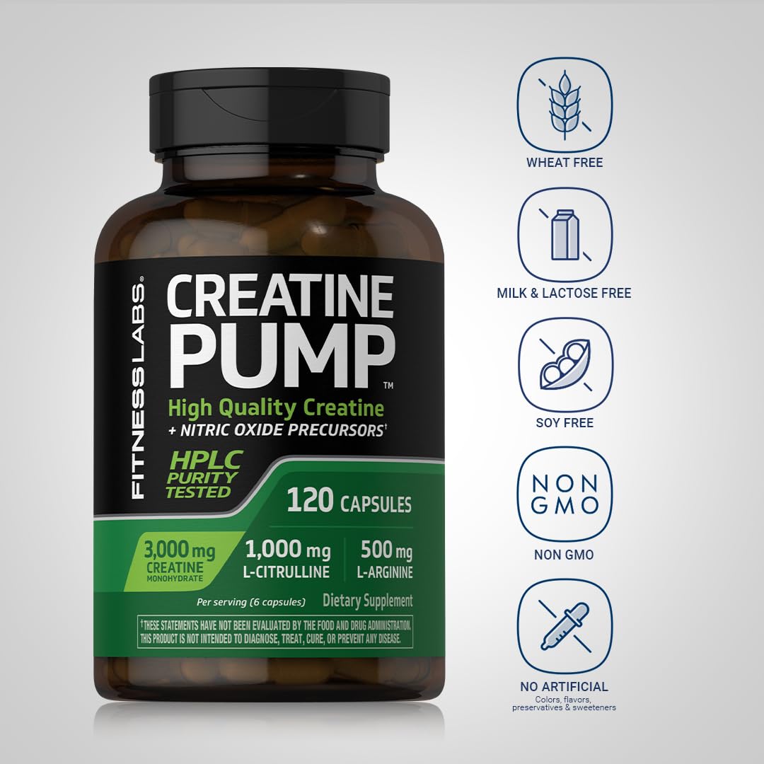 Creatine Monohydrate Capsules 3000mg 120 Count J452646