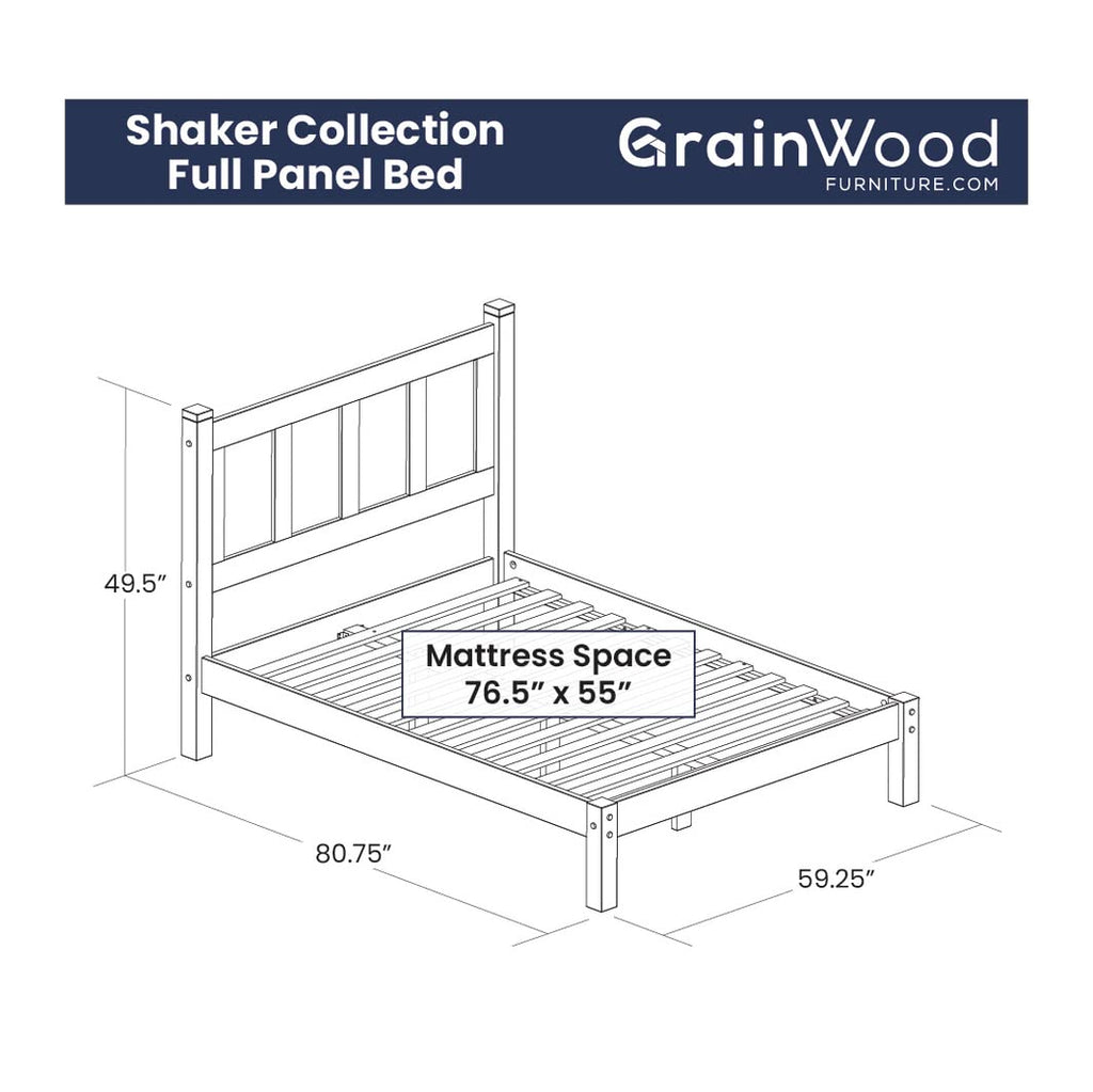 Solid Wood Platform Bed, Full Size, Cherry A83407