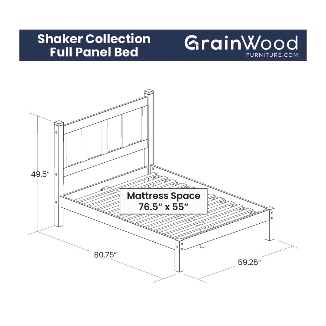 Solid Wood Platform Bed, Full Size, Cherry A83407