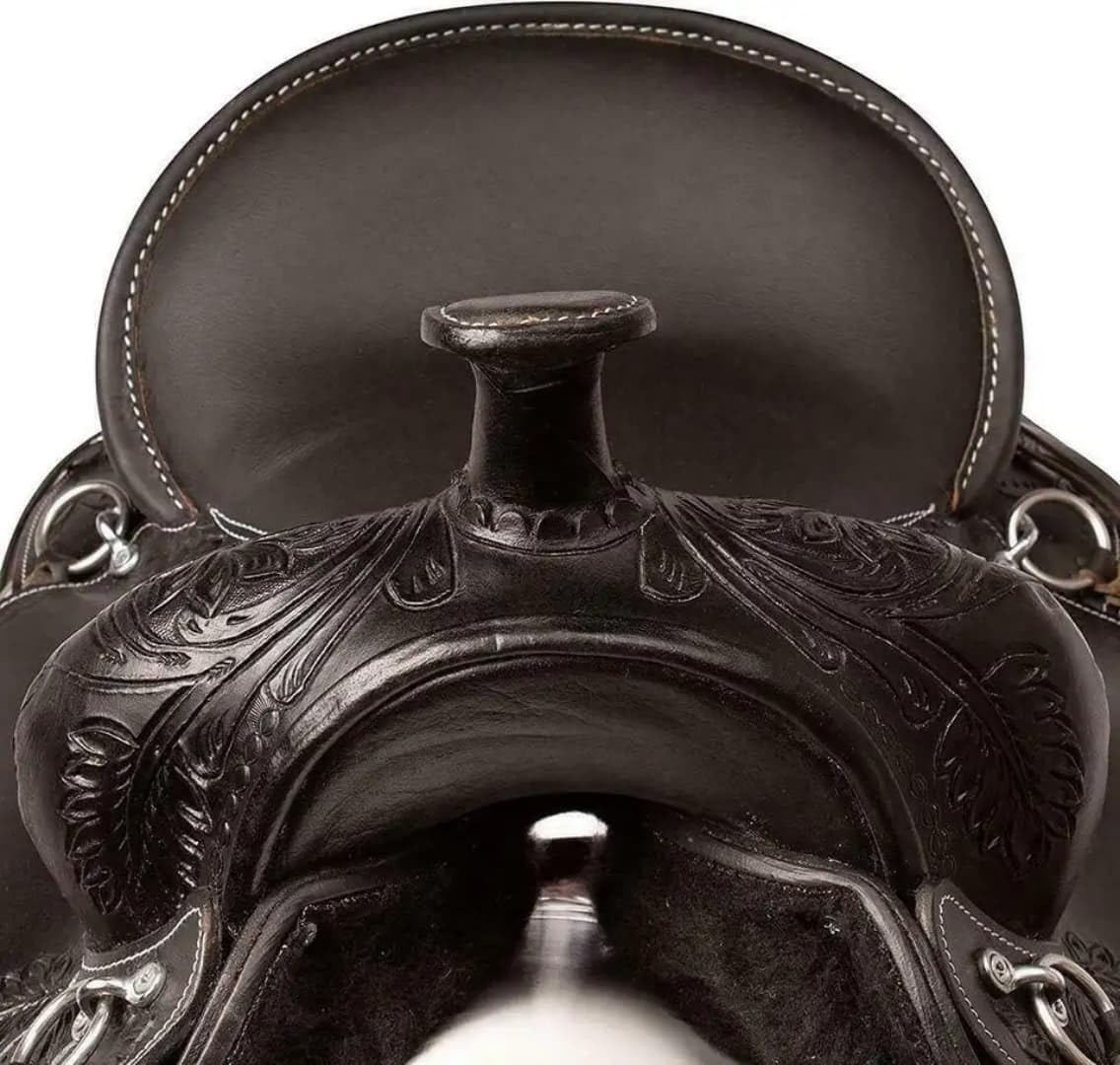 Black Floral Tooled Leather Western Saddles Combo Tack Set B359780