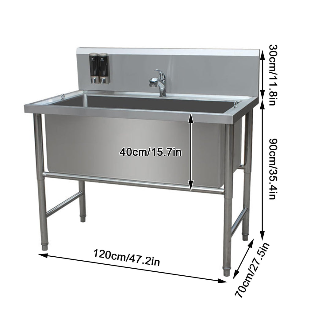 47" Stainless Steel Dog Grooming Tub with Stairs T447067