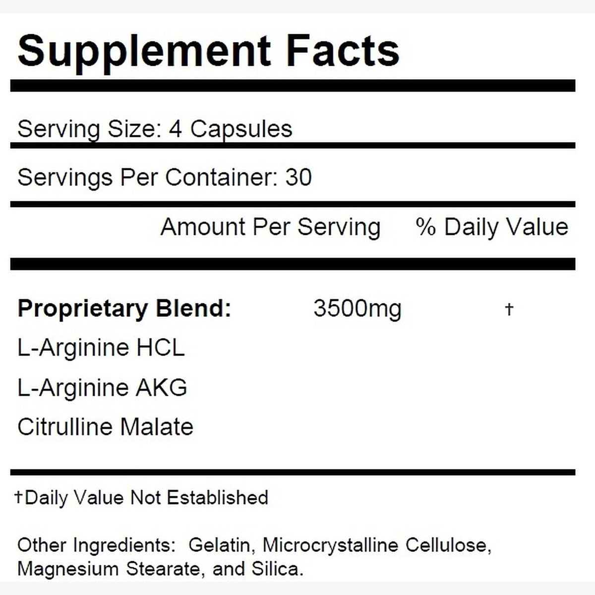 Nitric Oxide Complex 3500mg 240 Capsules J6398