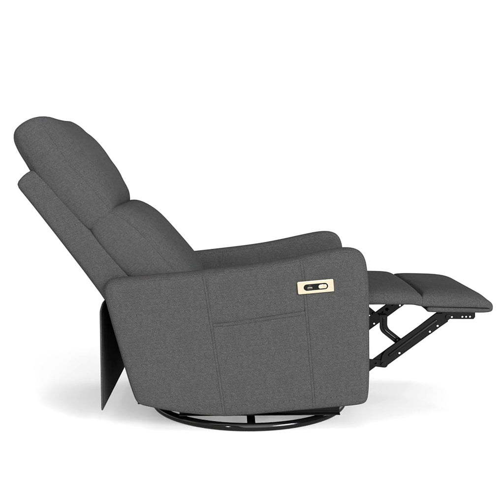 Dark Gray Swivel Rocker Recliner Chair O240