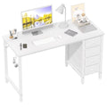 White 47 Inch Computer Desk with Drawers H655528