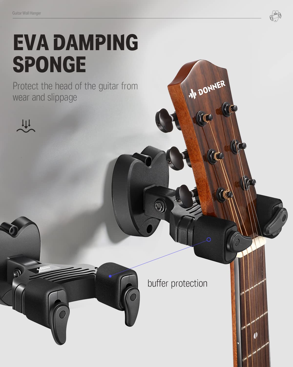 Black Guitar Wall Mount 3-Pack S868