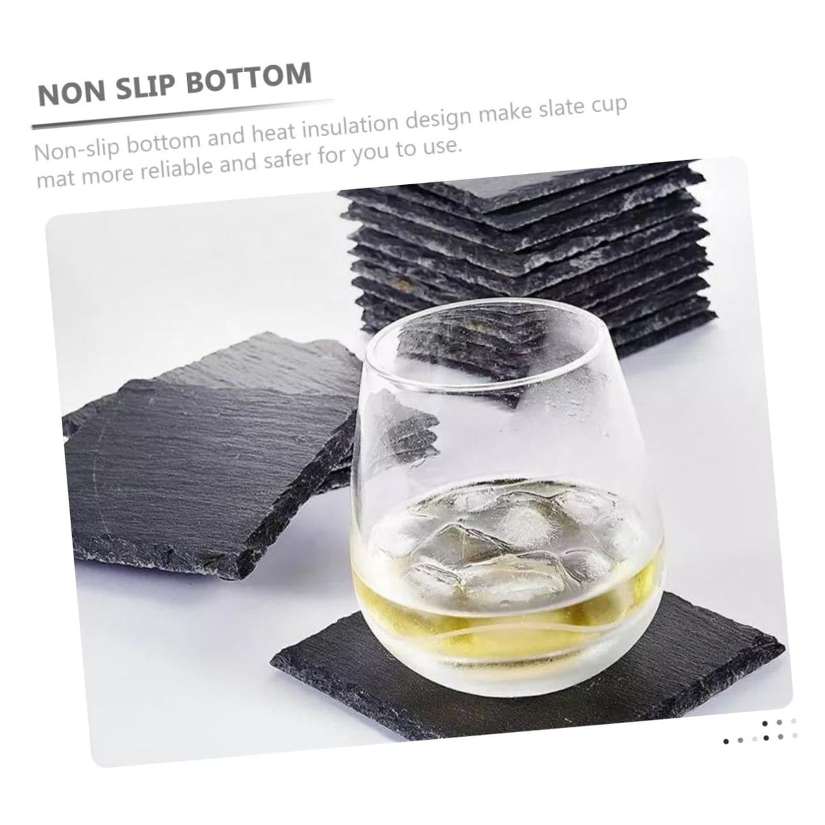 12pcs Natural Stone Coasters Set Q523