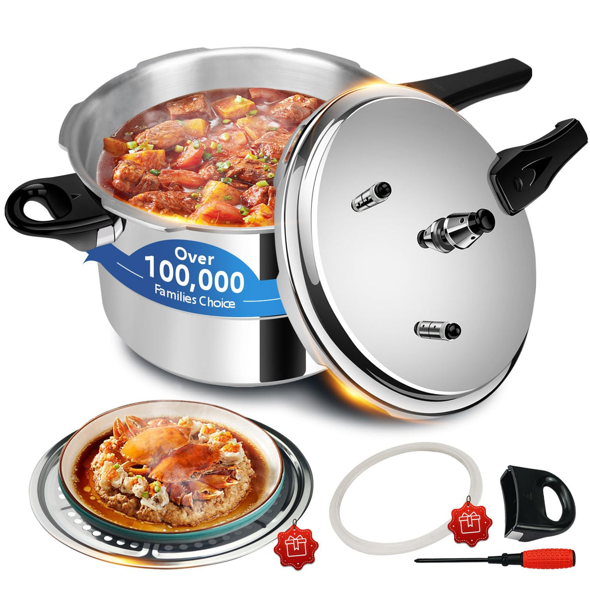 4.23 Quart Aluminum Stovetop Pressure Cooker E72792