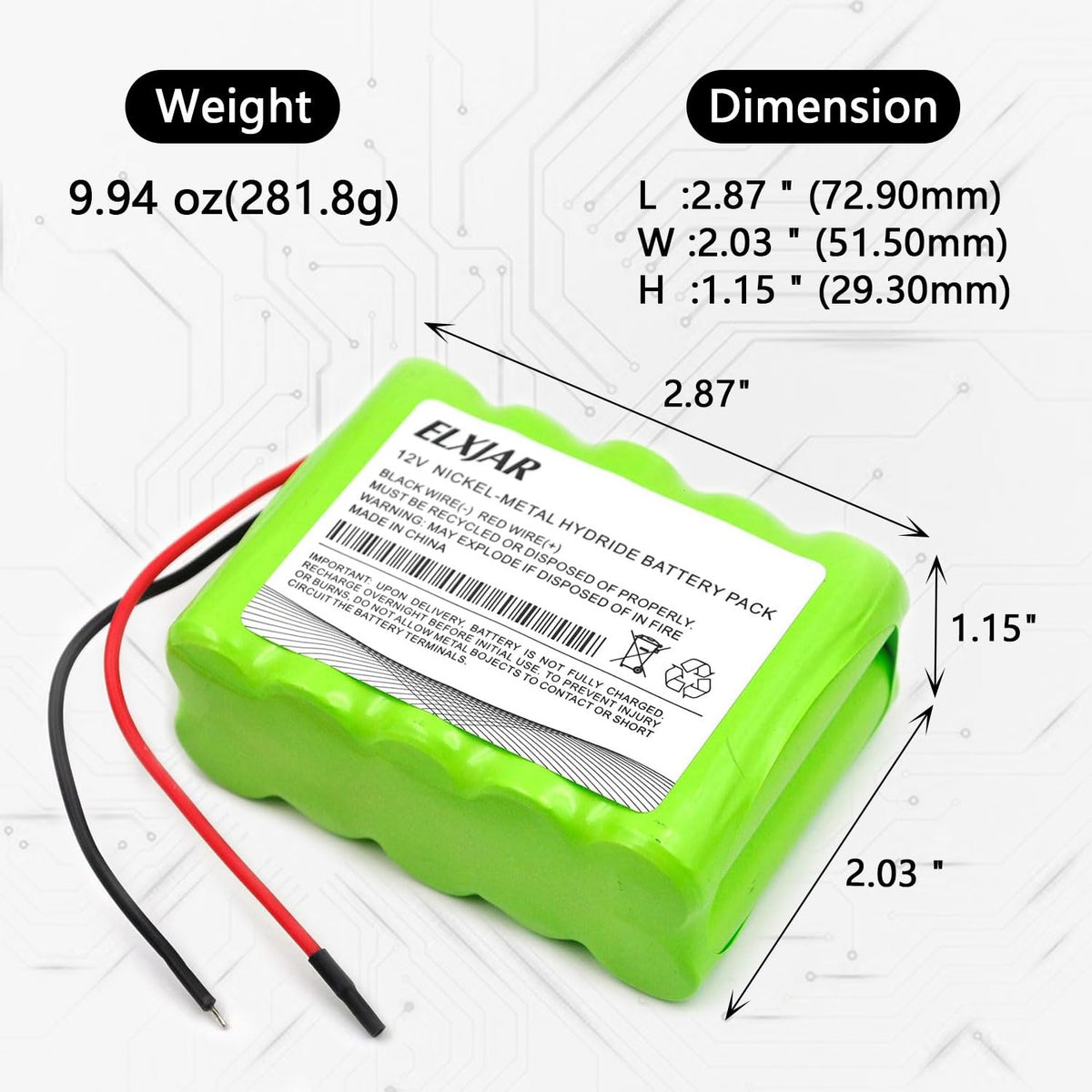 12V 2000mAh Ni-MH Battery Pack E3204
