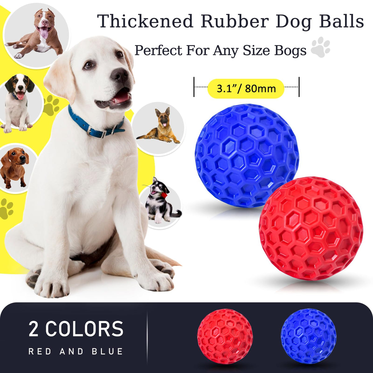 2 Pack Rubber Dog Chew Balls Z933584