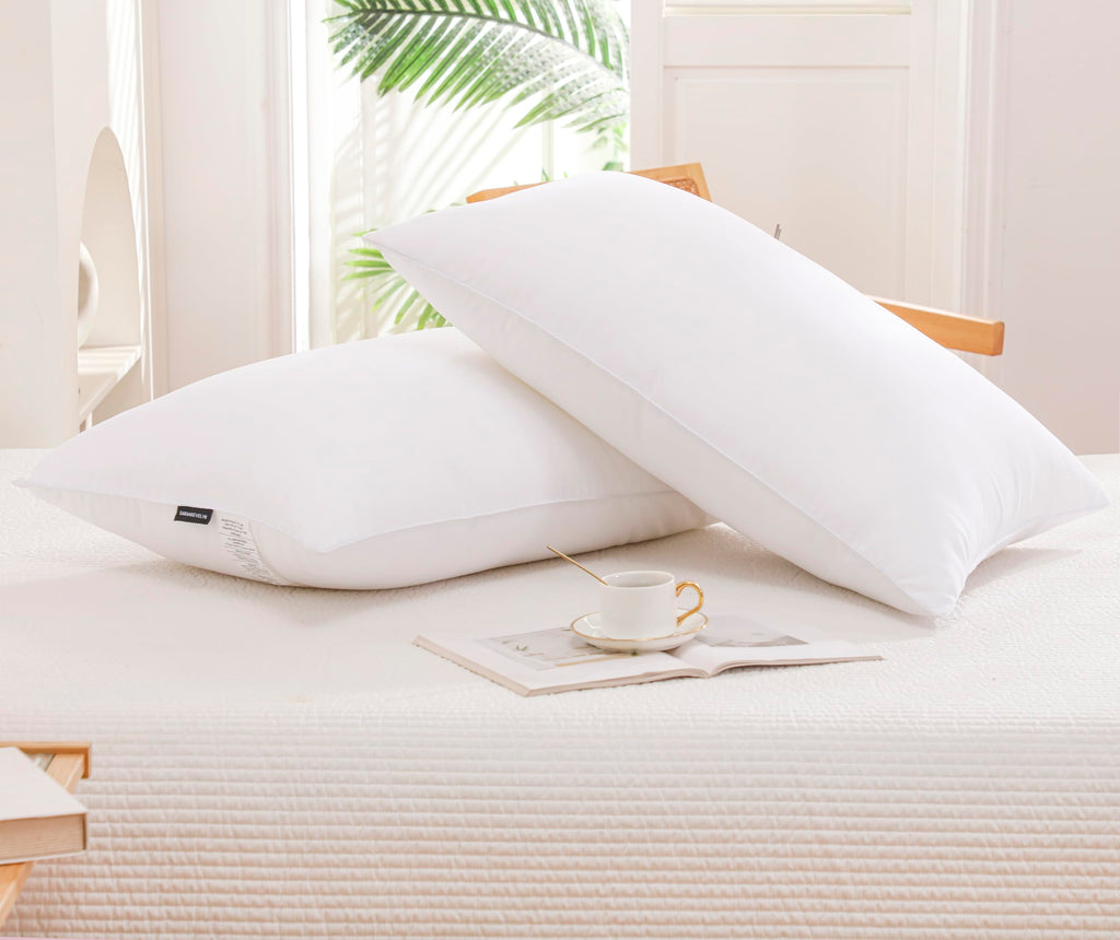 Gold Down Alternative Bed Pillow Set of 2 King Size X3651