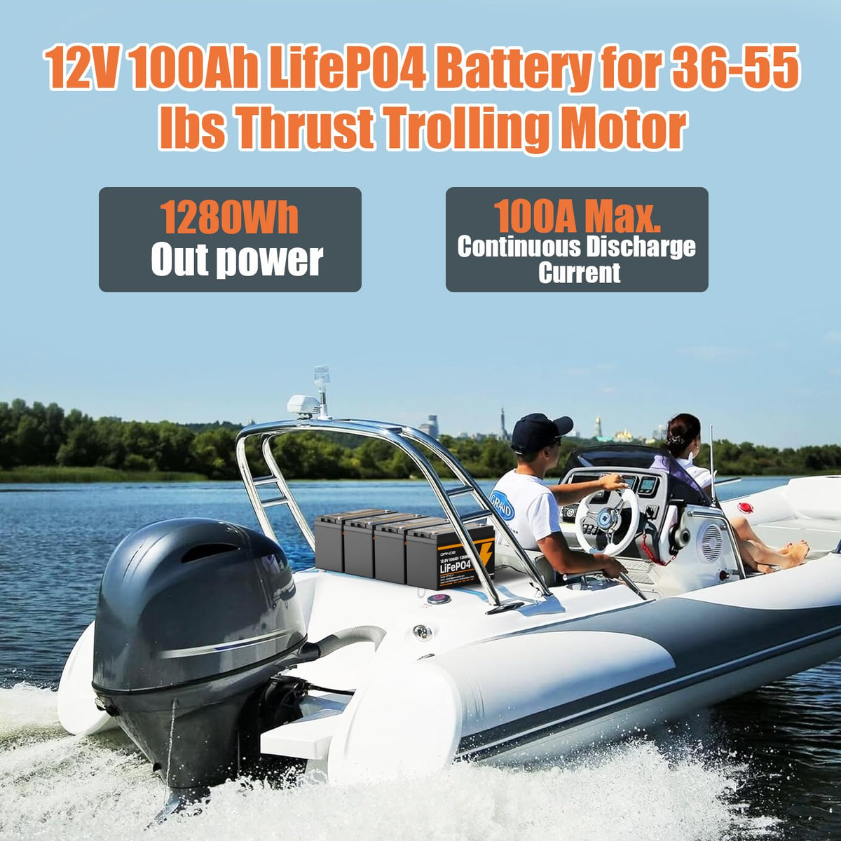 12V 100Ah LiFePO4 Lithium Battery 2 Pack C948