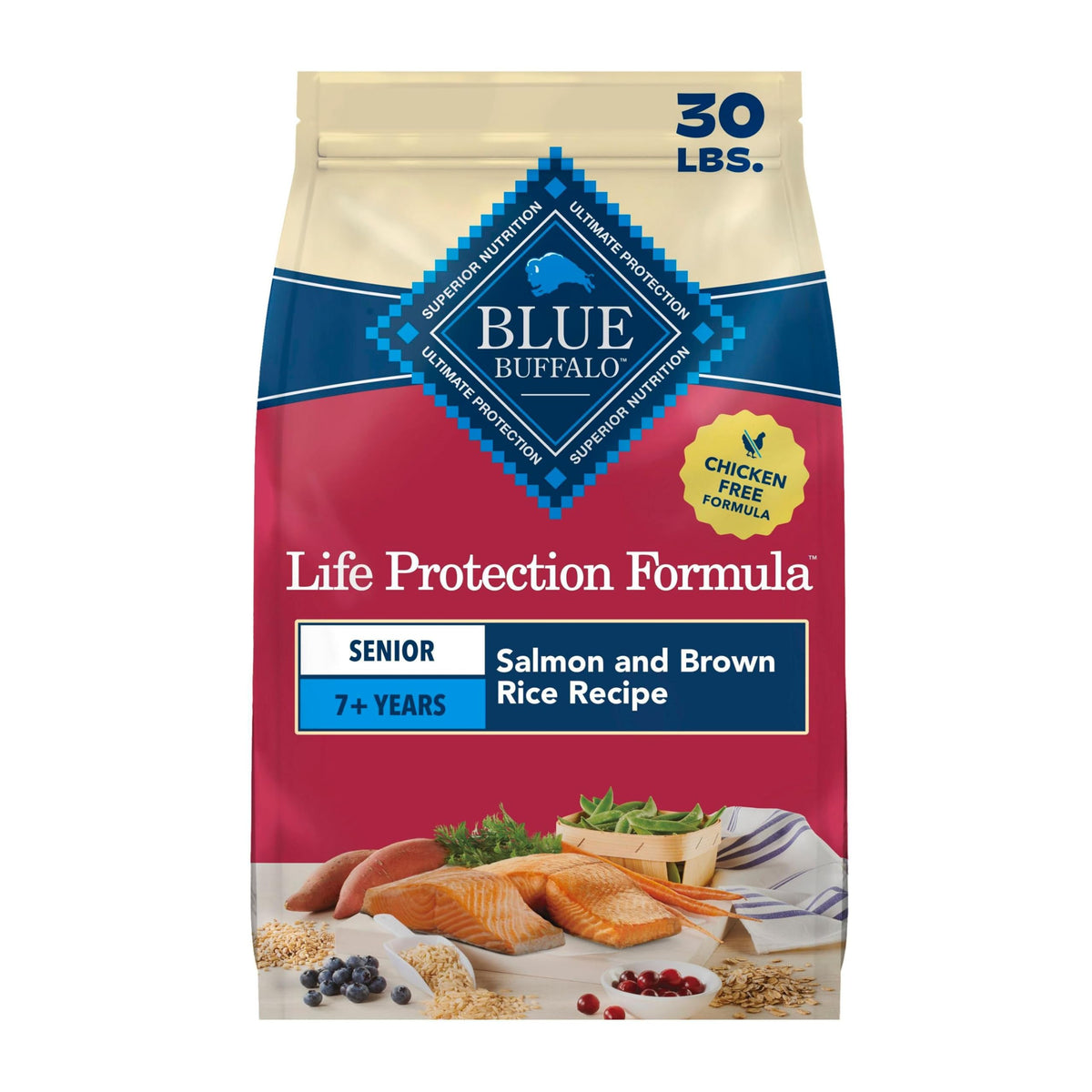 Salmon Senior Dry Dog Food, 30 lb L670