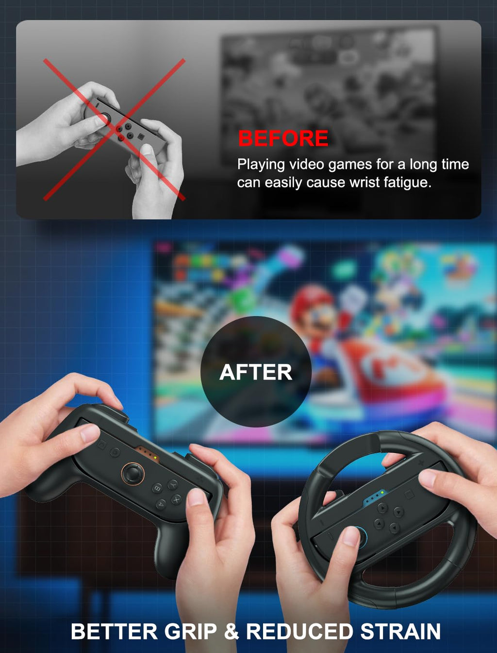Joy-Con Grips & Steering Wheels Bundle E697974