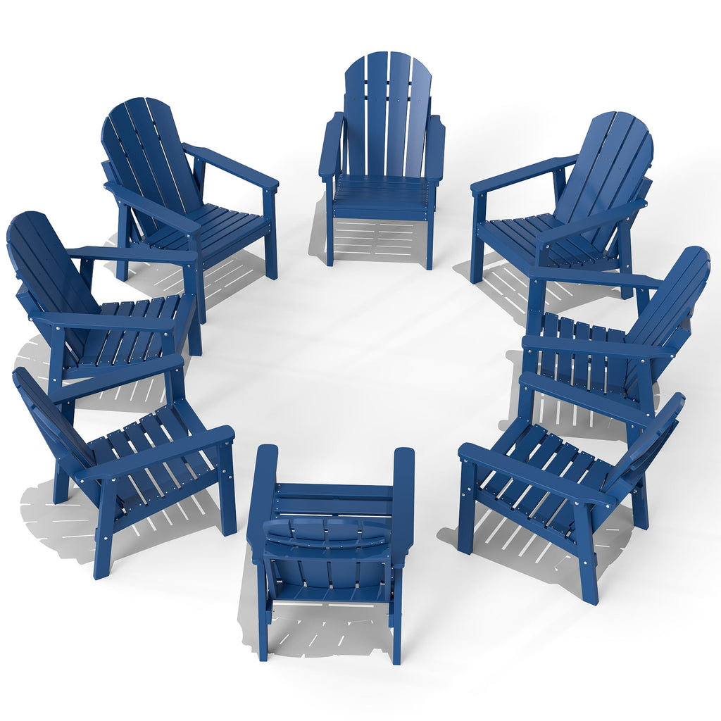 Navy Blue HDPE Adirondack Chair Set of 8 G1971