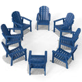 Navy Blue HDPE Adirondack Chair Set of 8 G1971