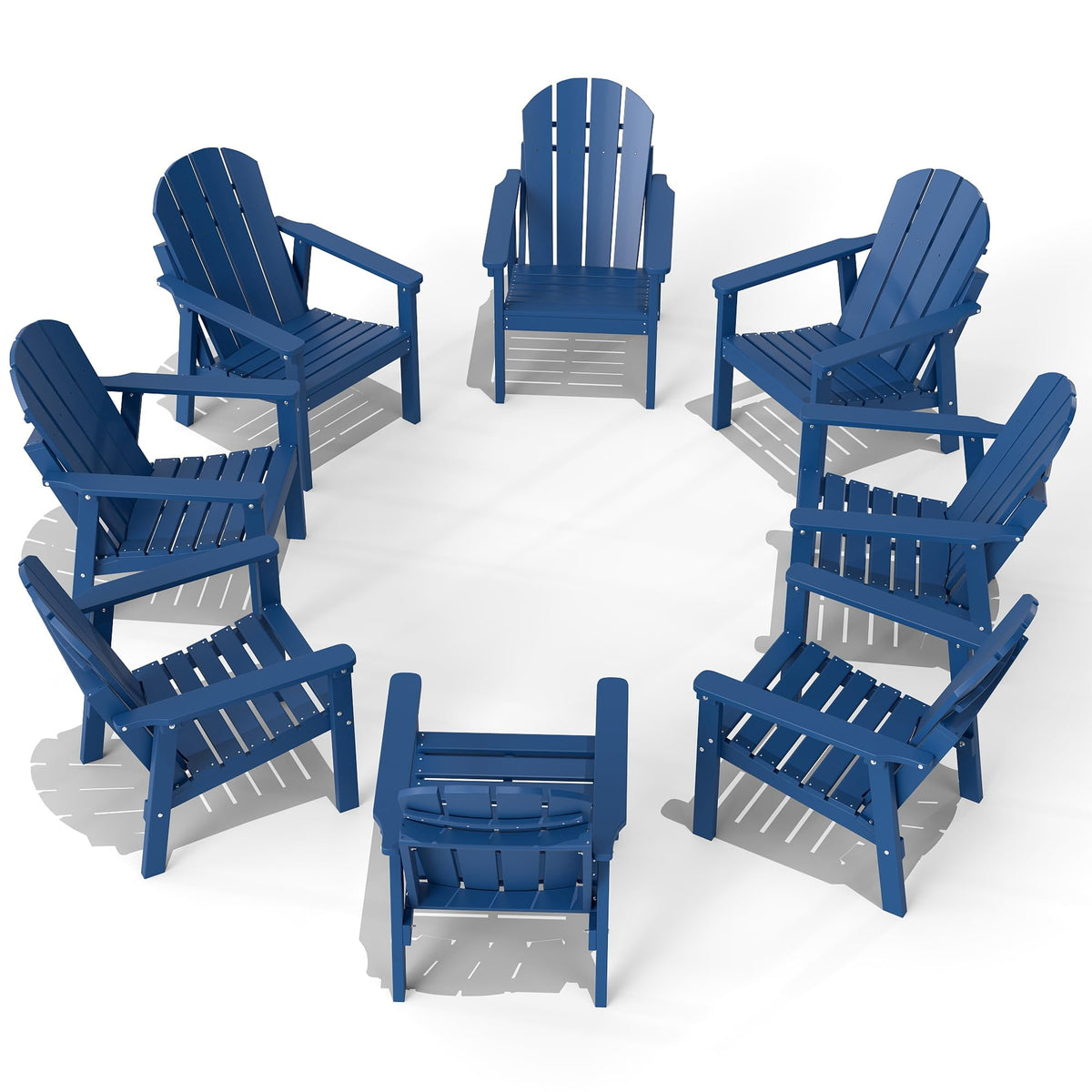 Navy Blue HDPE Adirondack Chair Set of 8 G1971