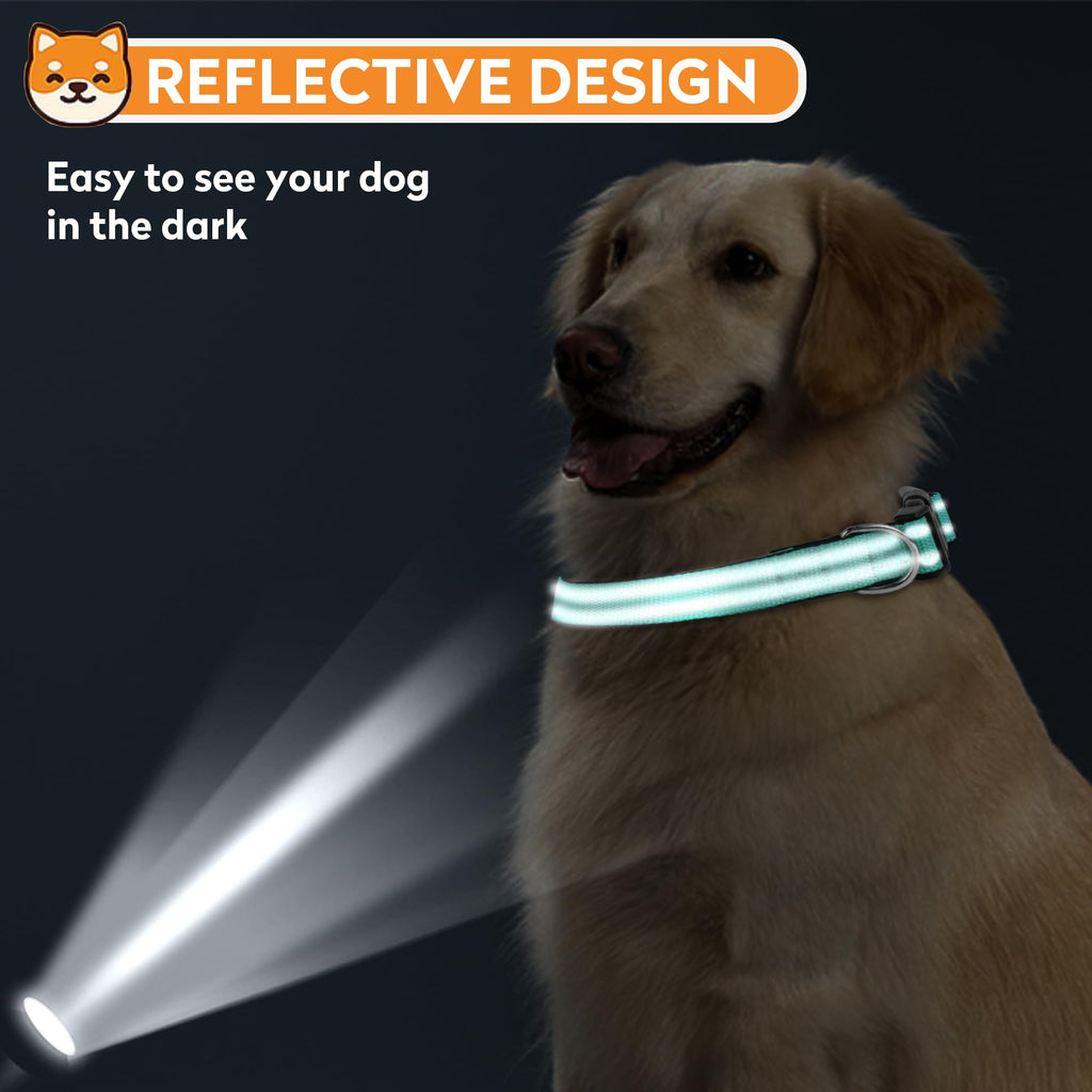 Reflective Adjustable Soft Neoprene Padded Dog Collar T8857