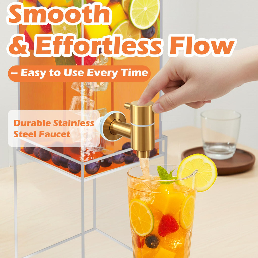 2 Gallon Drink Dispenser with Airtight Valve and Acrylic Stand Q5632