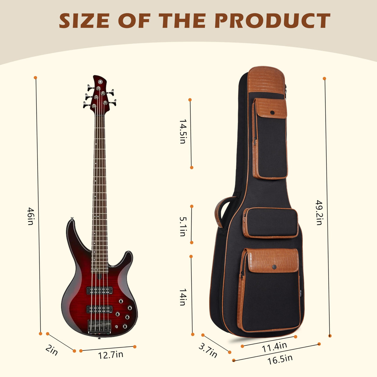 0.5" Thick Padded Bass Gig Bag C4189