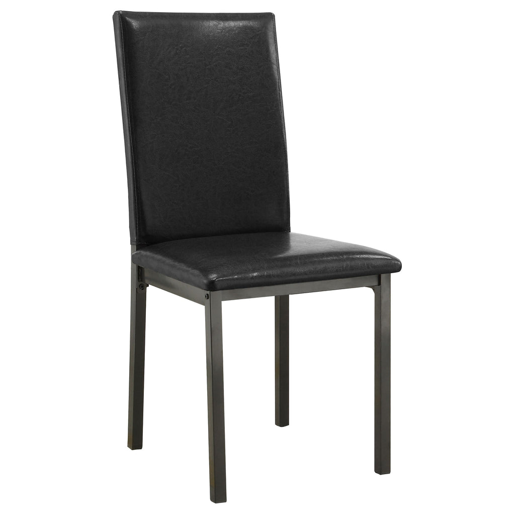 Set of 2 Faux Leather Upholstered Dining Side Chair Black and Grey U4637