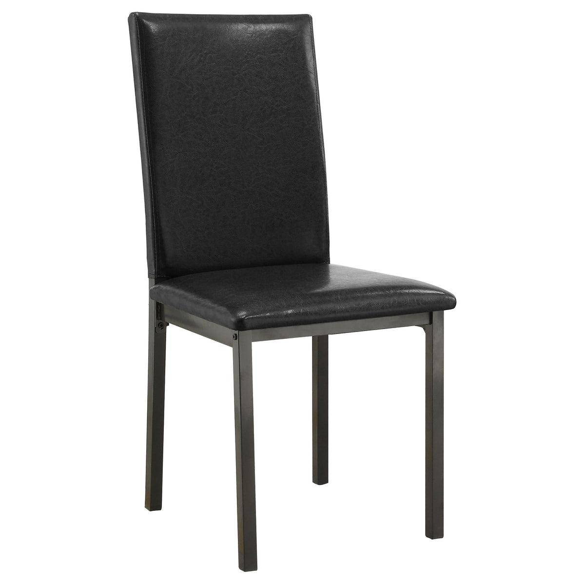 Set of 2 Faux Leather Upholstered Dining Side Chair Black and Grey U4637