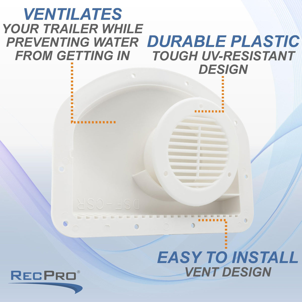 White Trailer Exterior Vent Cowl with Grill 2 Pack Z470453