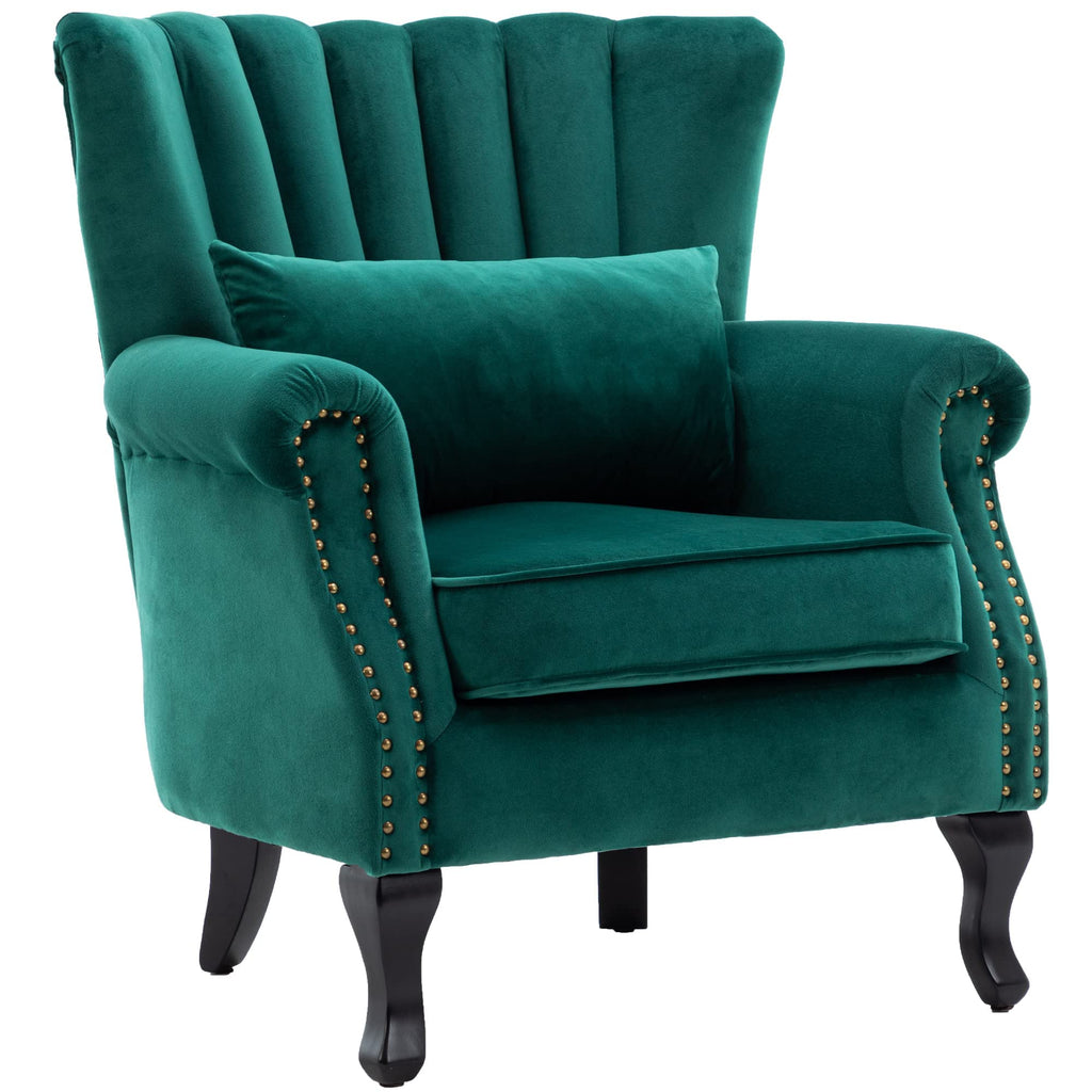 Velvet Accent Chairs Set of 2 Green F60214