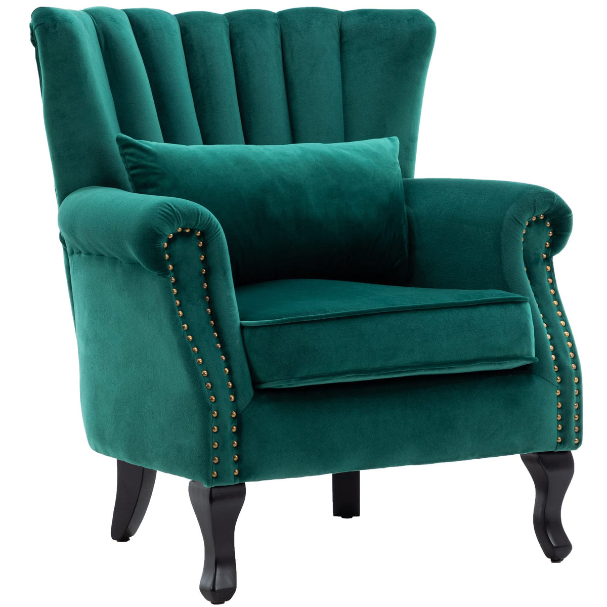 Velvet Accent Chairs Set of 2 Green F60214