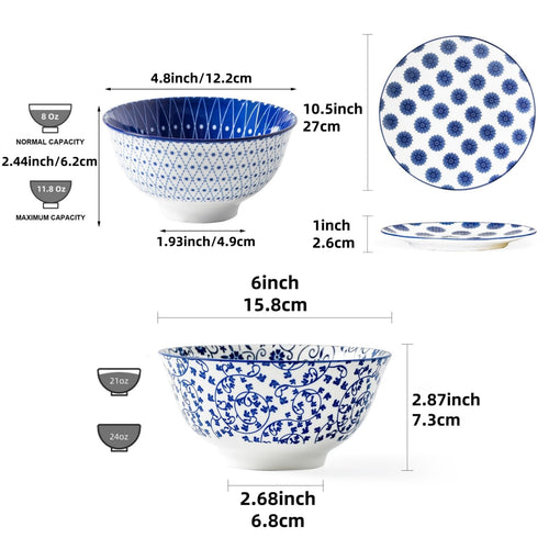 18 Pieces Ceramic Dinnerware Set Service for 6 T14423