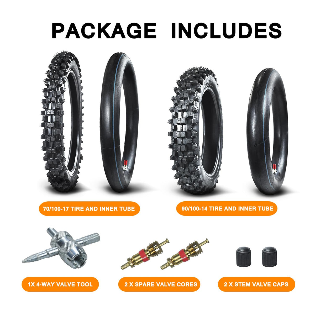 90/100-14 3.00-14 70/100-17 2.75-17 Tire and Inner Tube L1574