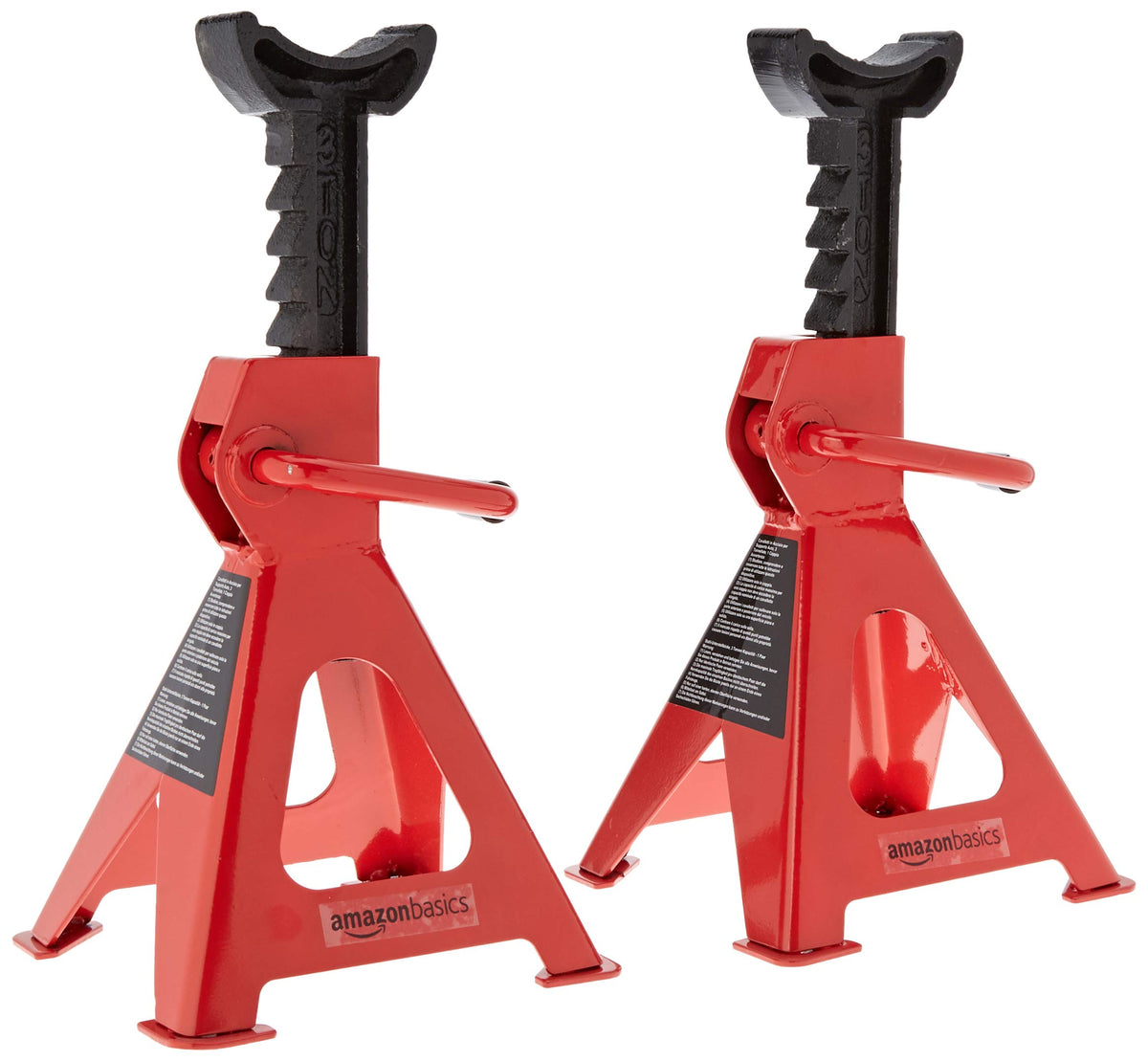 2 Ton Low Profile Floor Jack + 3 Ton Jack Stands, Black and Red O574646
